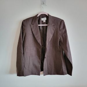 Vintage boxy oversized wool blazer suit grey Size medium large slit pockets